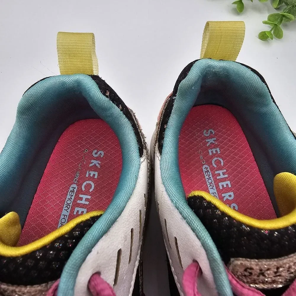Skechers Street Los Angeles Uno‎ Lite-Gen Shoes Girl's 12 Multicolor #310463L